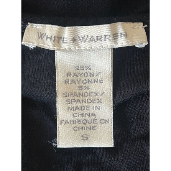 White & Warren Black Sleeveless Jersey Knit Maxi Dress Resort Casual Size Small - Picture 4 of 9